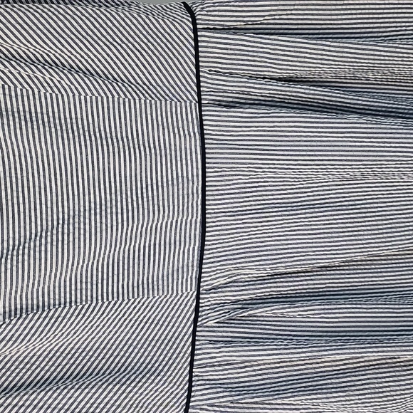 Lands' End Blue & White Seersucker Pinstriped Nautical Lined Dress wSide Pockets - Picture 6 of 15